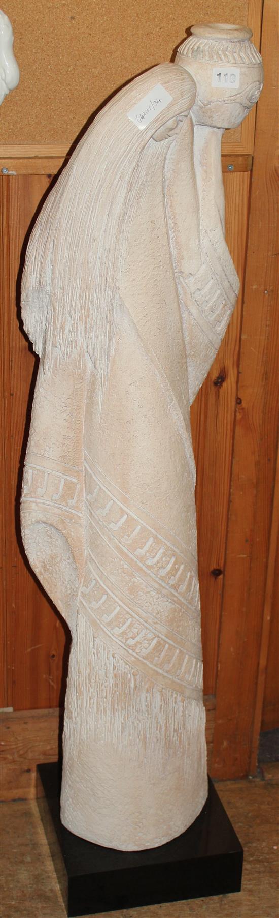 Mexican plaster figure of a woman with a vase